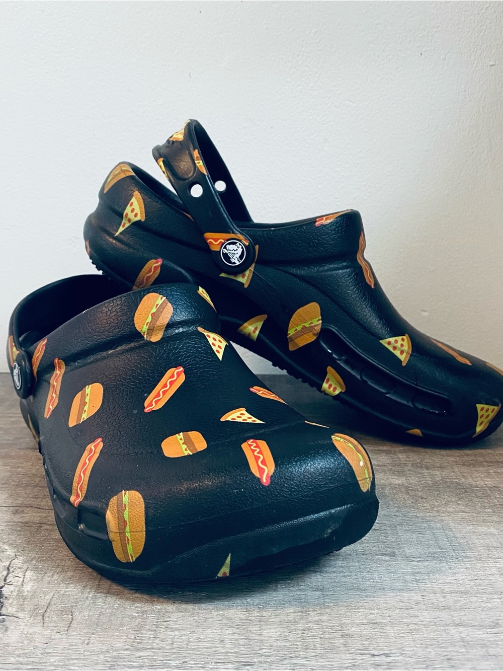 CROCS Black Clog with Food Print